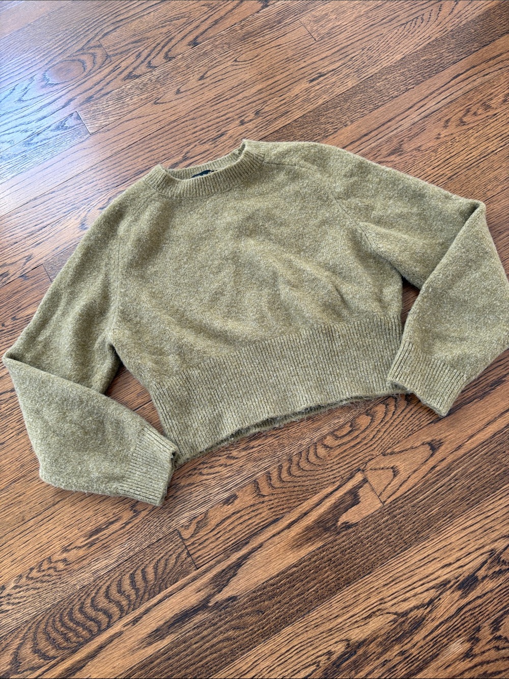 Zara Olive Green Cropped Women's Sweater, xS